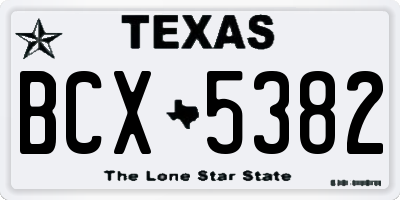 TX license plate BCX5382
