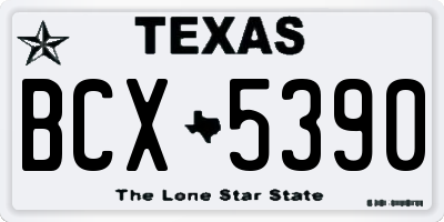 TX license plate BCX5390
