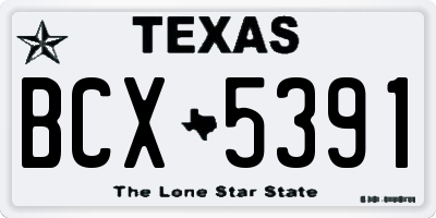 TX license plate BCX5391