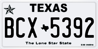 TX license plate BCX5392
