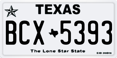 TX license plate BCX5393
