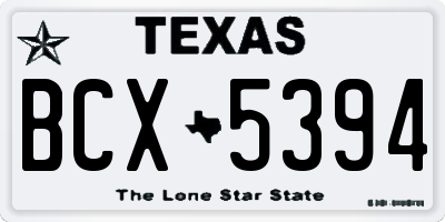 TX license plate BCX5394