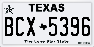 TX license plate BCX5396