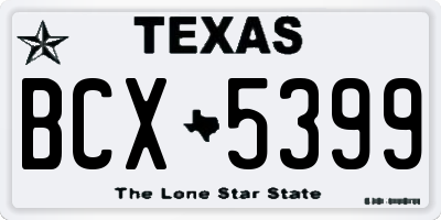 TX license plate BCX5399