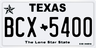 TX license plate BCX5400