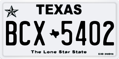 TX license plate BCX5402