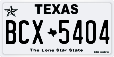 TX license plate BCX5404