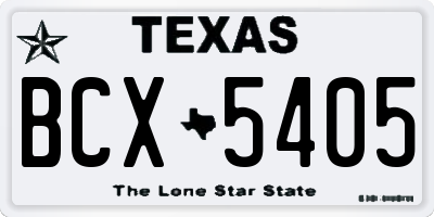 TX license plate BCX5405
