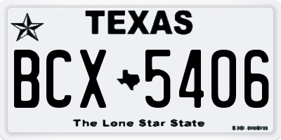 TX license plate BCX5406