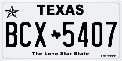TX license plate BCX5407