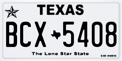 TX license plate BCX5408
