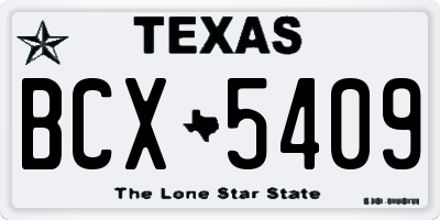 TX license plate BCX5409
