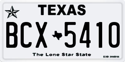 TX license plate BCX5410