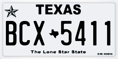 TX license plate BCX5411