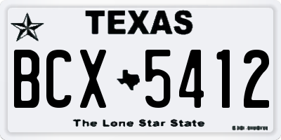 TX license plate BCX5412