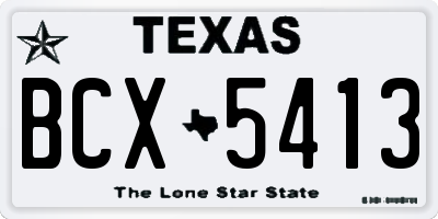 TX license plate BCX5413