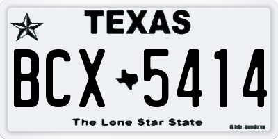 TX license plate BCX5414
