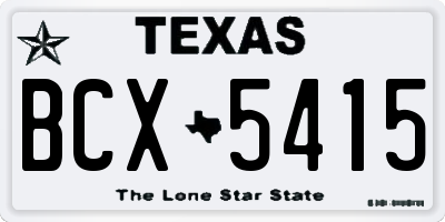 TX license plate BCX5415