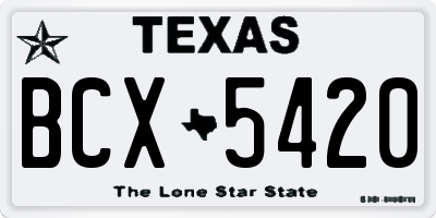 TX license plate BCX5420