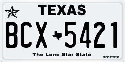 TX license plate BCX5421