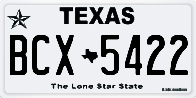 TX license plate BCX5422