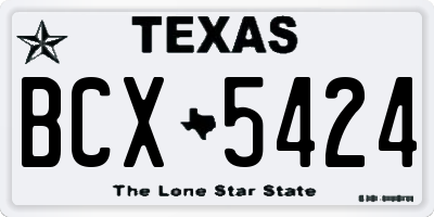 TX license plate BCX5424