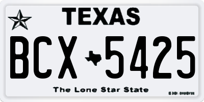 TX license plate BCX5425