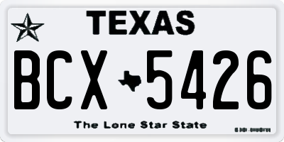 TX license plate BCX5426