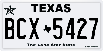 TX license plate BCX5427
