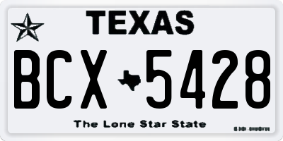 TX license plate BCX5428
