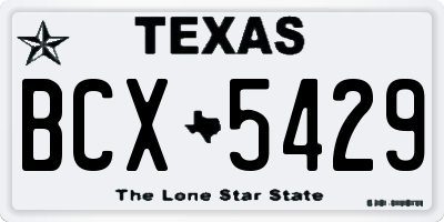 TX license plate BCX5429