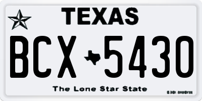 TX license plate BCX5430
