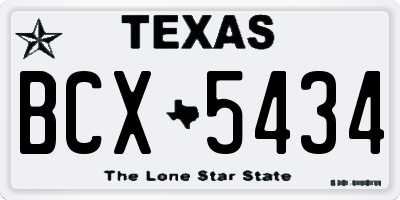 TX license plate BCX5434