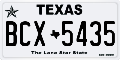 TX license plate BCX5435
