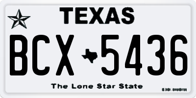 TX license plate BCX5436