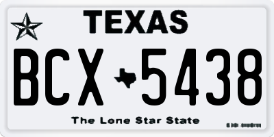 TX license plate BCX5438
