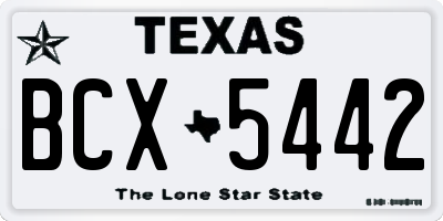 TX license plate BCX5442