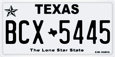 TX license plate BCX5445