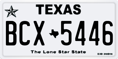 TX license plate BCX5446