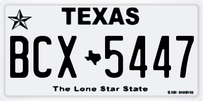 TX license plate BCX5447