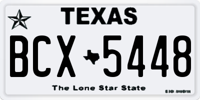 TX license plate BCX5448
