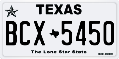 TX license plate BCX5450