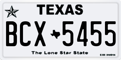 TX license plate BCX5455