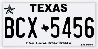 TX license plate BCX5456