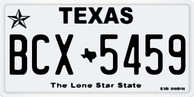 TX license plate BCX5459