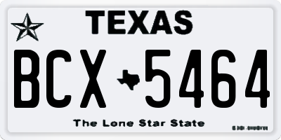 TX license plate BCX5464