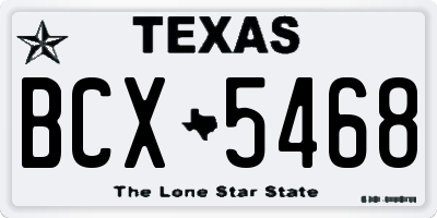 TX license plate BCX5468