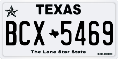 TX license plate BCX5469