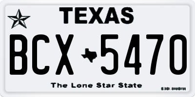 TX license plate BCX5470