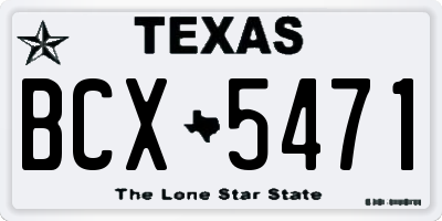 TX license plate BCX5471